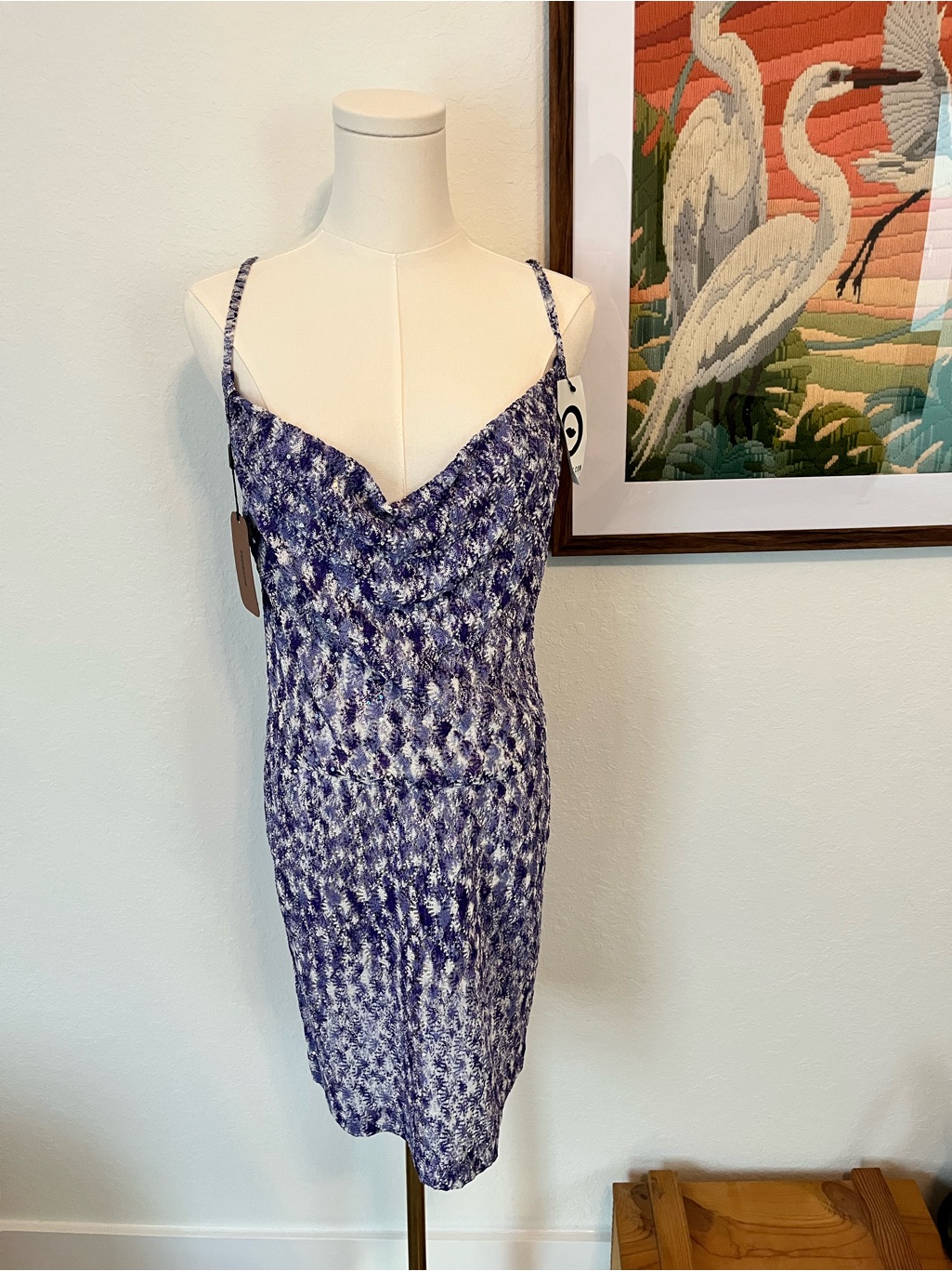 Missoni Purple And White Sequin Knit Dress - Made In Italy
